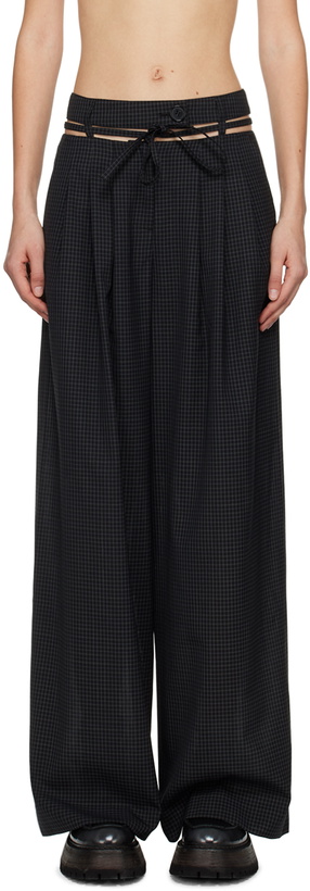 Photo: J KOO Black Cut Out Trousers