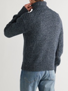 RRL - Wool, Cotton and Linen-Blend Rollneck Sweater - Blue
