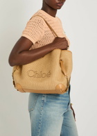 Chloe Clover Logo-embroidered Raffia Tote bag - Brown - One Size