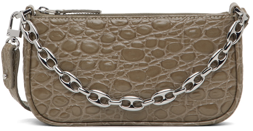 Mini Rachel Orange Circular Croco Embossed Leather - BY FAR