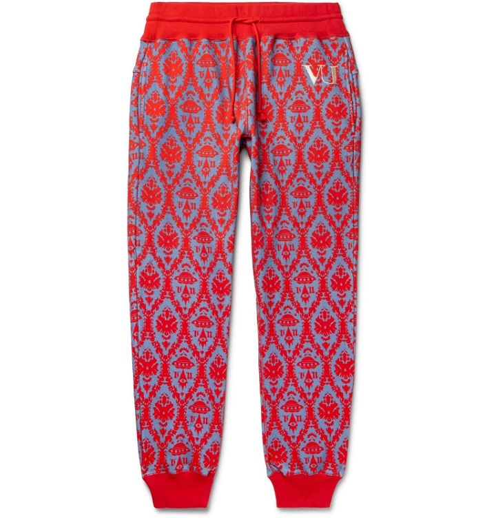 Photo: Undercover - Valentino Tapered Printed Loopback Cotton-Jersey Sweatpants - Red