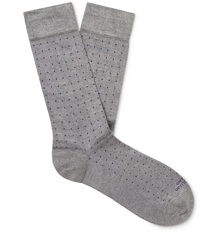 Photo: Marcoliani - Pin-Dot Modal-Blend Socks - Gray