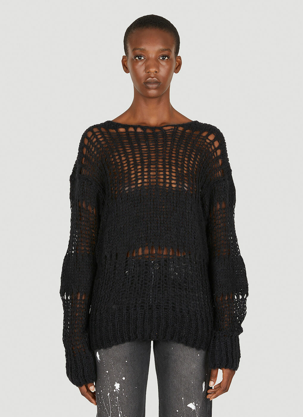 Black net sweater hotsell