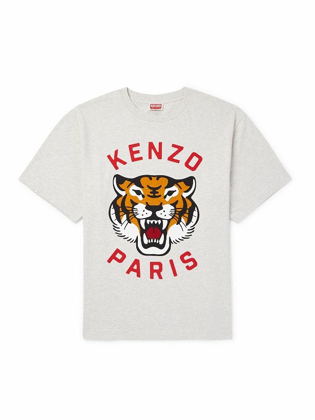 Photo: KENZO - Lucky Tiger Logo-Print Cotton-Jersey T-Shirt - Gray
