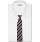 Brioni - 8cm Striped Linen and Silk-Blend Tie - Pink
