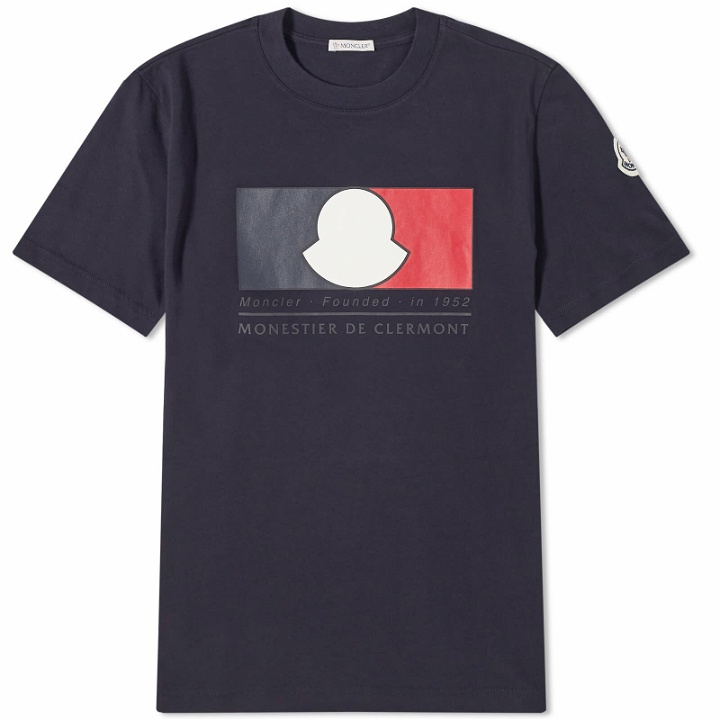 Photo: Moncler Men's Box Logo T-Shirt in Navy