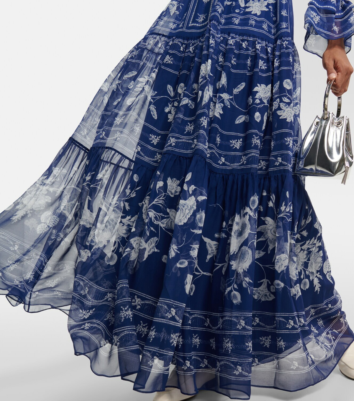 Erdem Printed silk-blend voile maxi dress Erdem