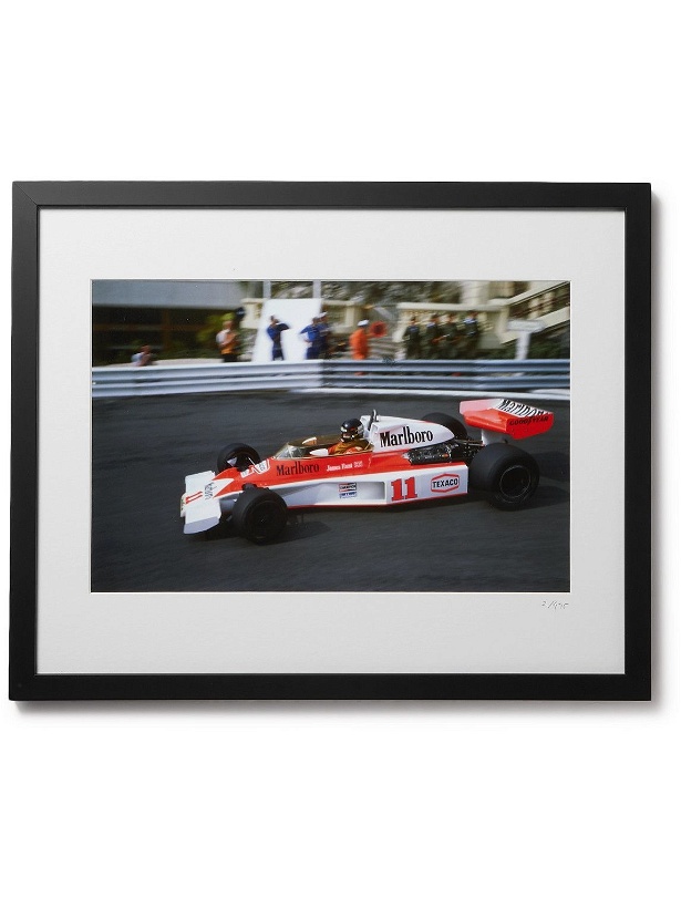 Photo: Sonic Editions - Framed 1976 James Hunt in a McLaren Print