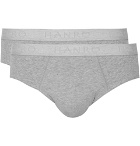 Hanro - Two-Pack Mélange Stretch-Cotton Briefs - Men - Gray