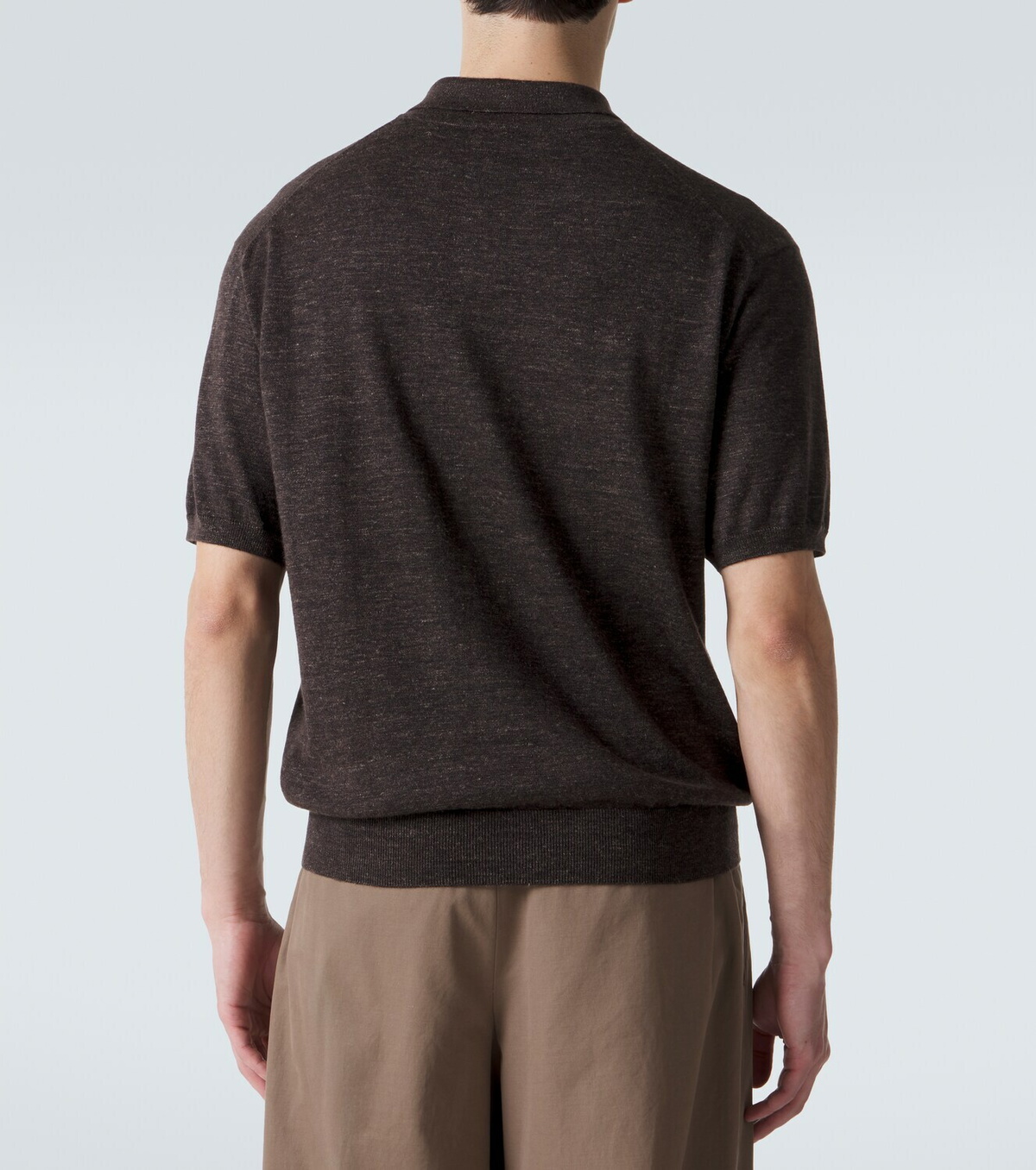 The Row Borges cashmere, silk, and linen polo shirt