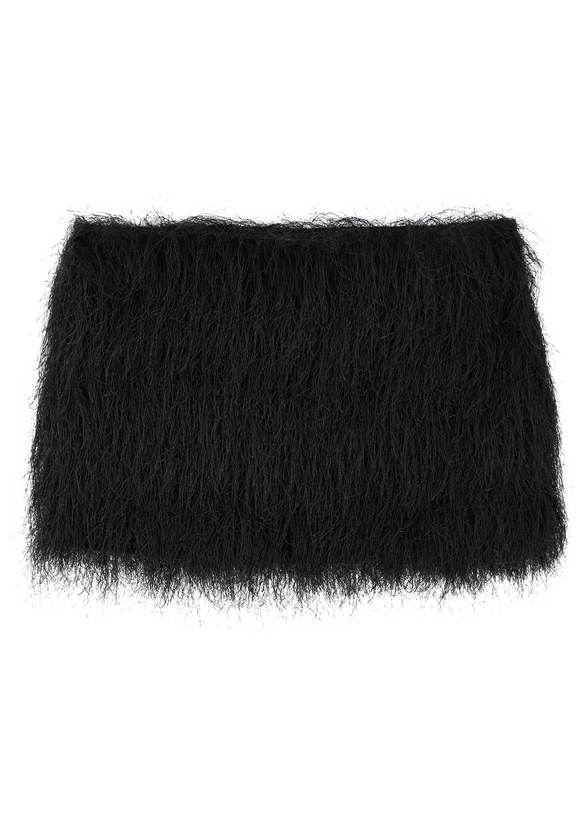 Photo: Entire Studios Micro Fringe Jersey Mini Skirt Black