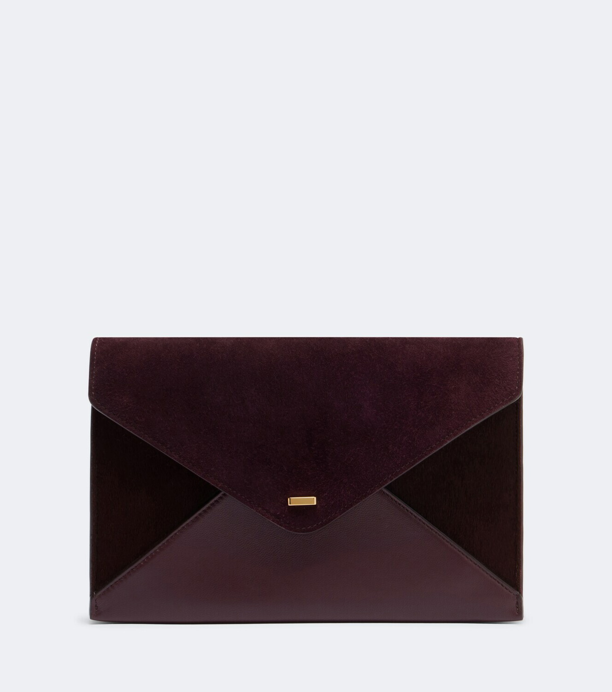 Khaite Grace leather-trimmed suede clutch