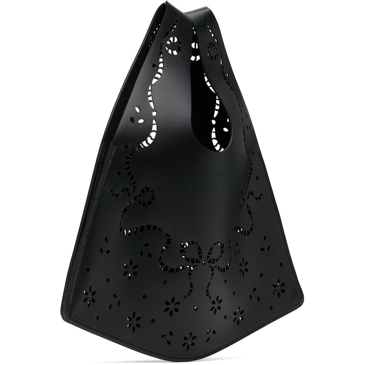 Simone Rocha Black Mini Lasercut Lace Shopper Tote