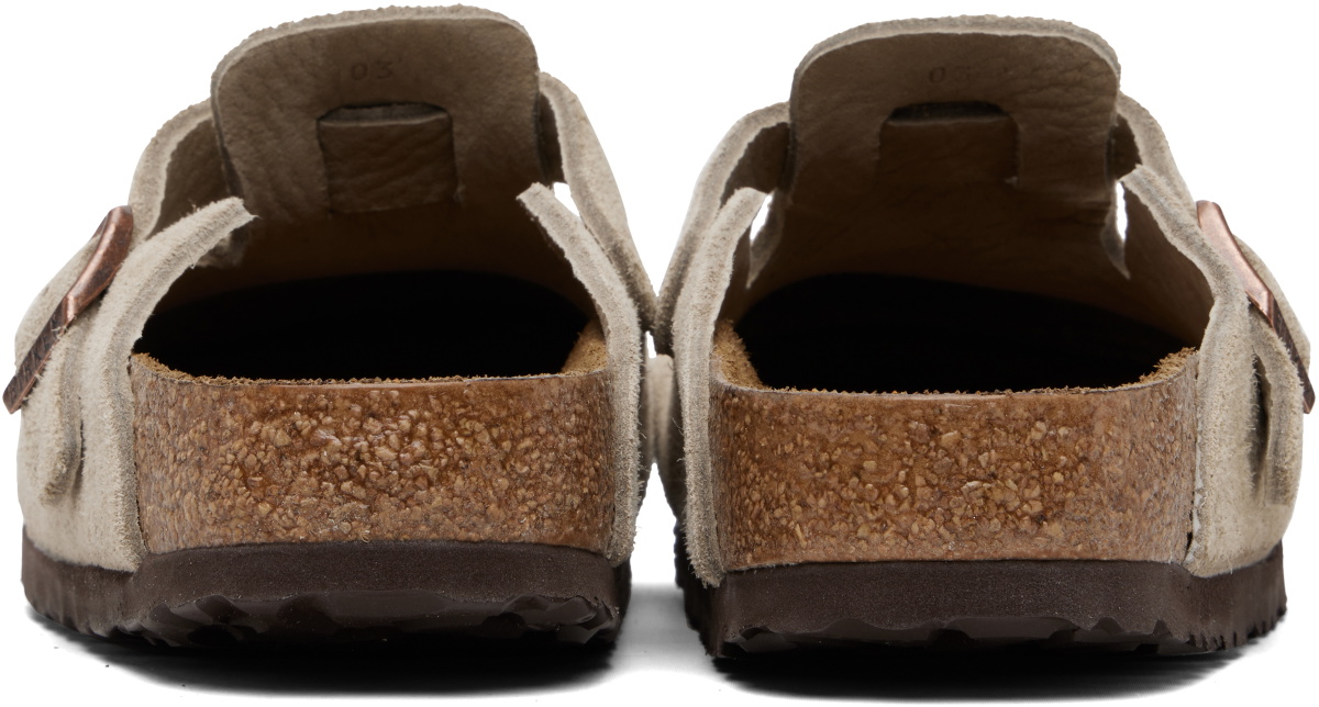 Birkenstock Taupe Narrow Boston Soft Footbed Slip-on Loafers