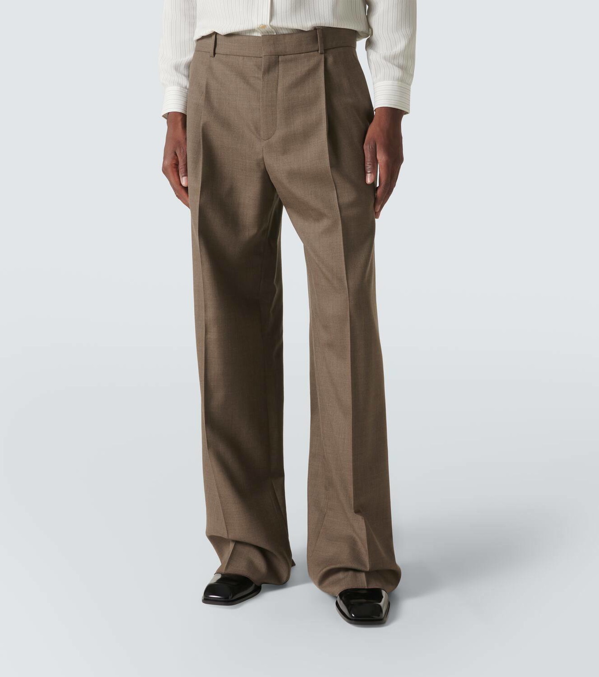Saint Laurent Pleated wool wide-leg pants Saint Laurent