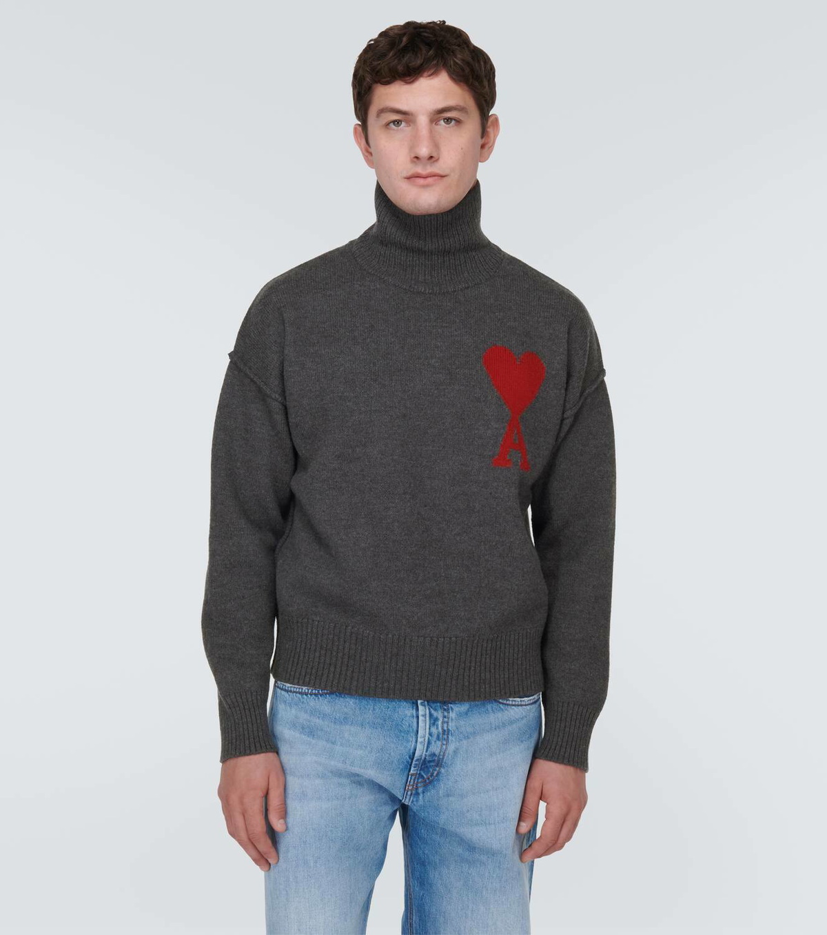 Ami Paris Ami de Cœur wool turtleneck sweater