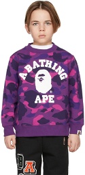 BAPE Kids Purple Camo College Sweatshirt