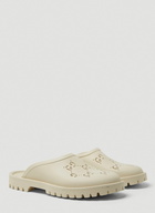 Perforated G Low Clogs in White