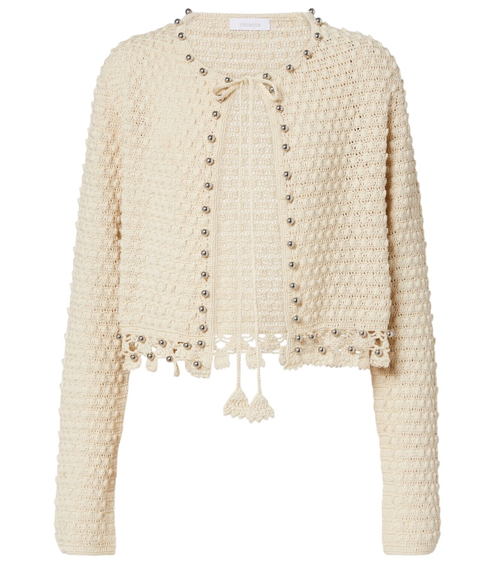 Photo: Rabanne Embellished crochet cotton cardigan
