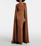 Alex Perry Caped satin gown