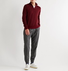 Loro Piana - Tapered Mélange Wool and Cashmere-Blend Drawstring Trousers - Gray