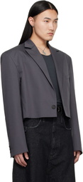 LU'U DAN Gray Slashed Blazer