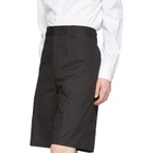 Lanvin Black Embroidered Logo Chino Shorts