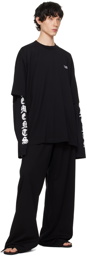 VETEMENTS Black Embroidered T-Shirt