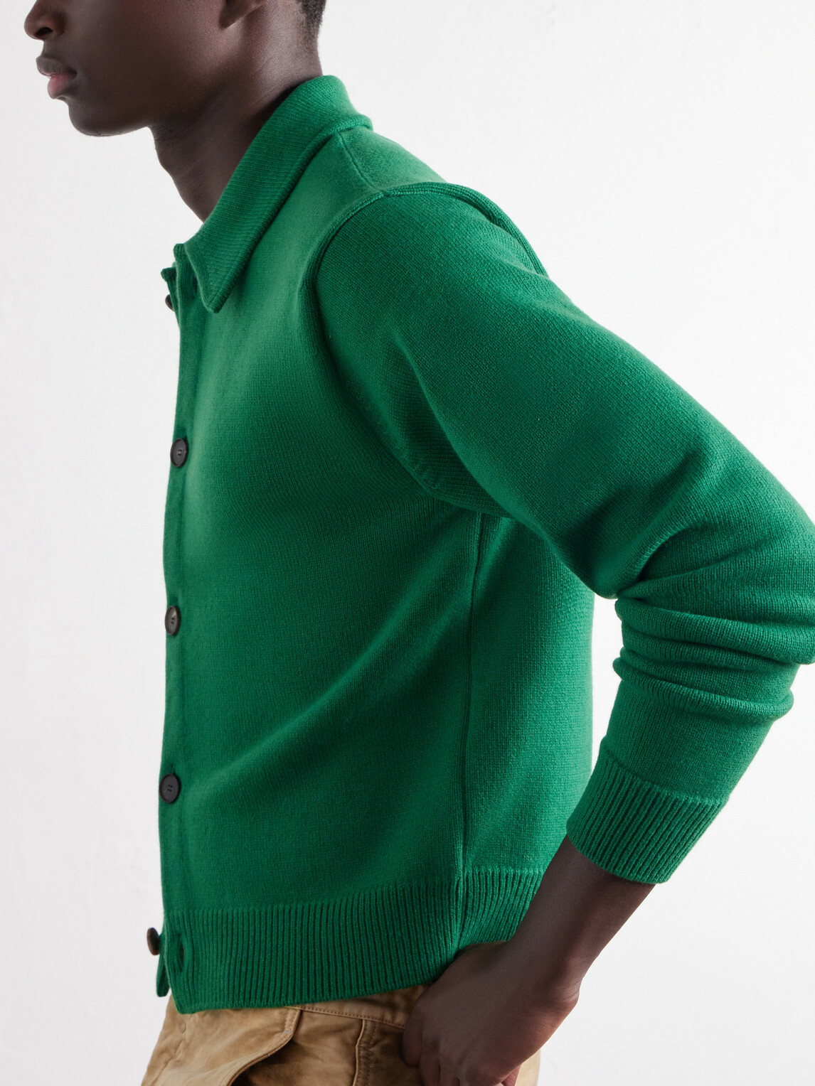Auralee - Wool Cardigan - Green