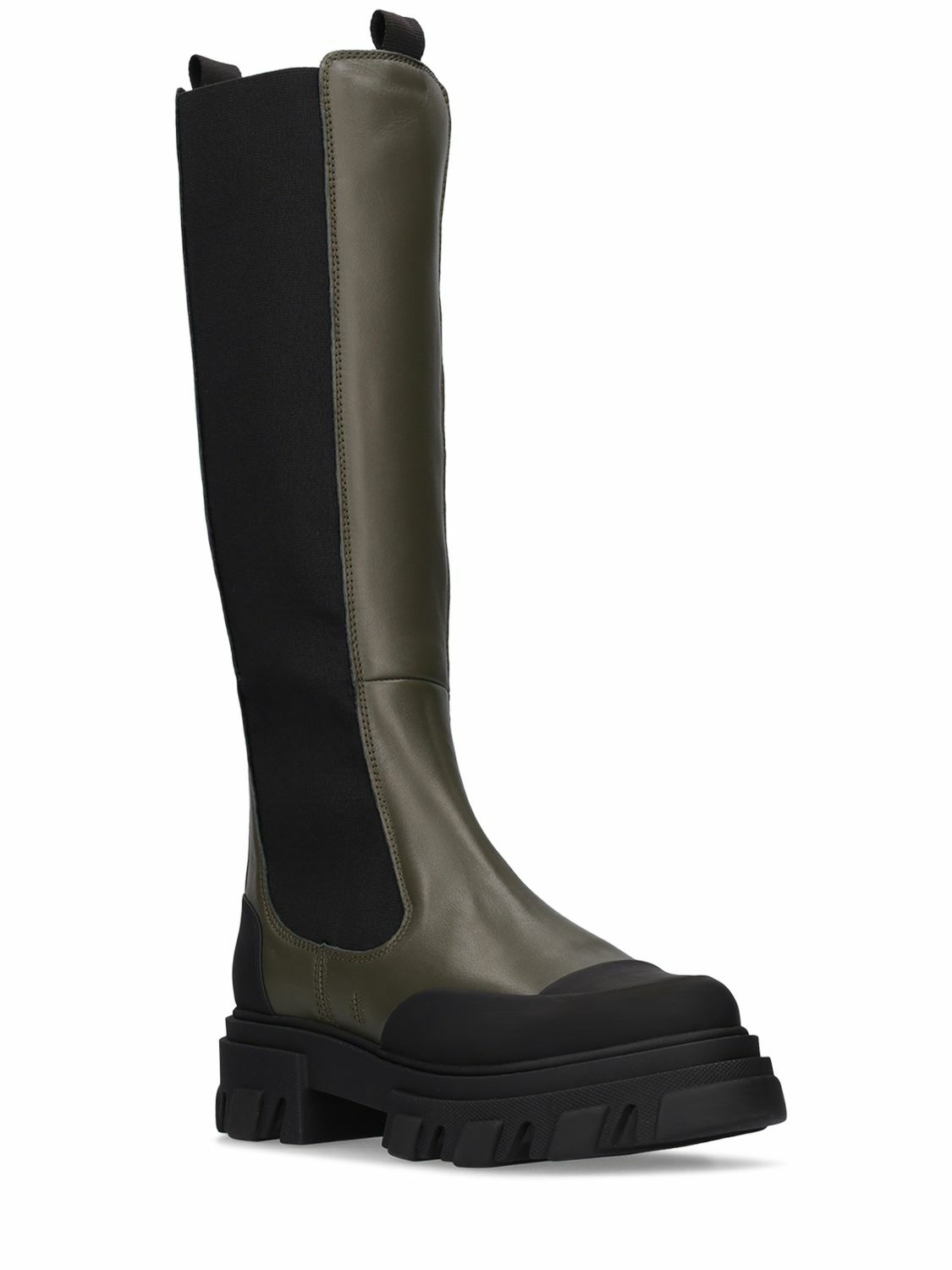 GANNI - 50mm Leather Tall Boots GANNI