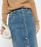 Golden Goose - High-rise denim midi skirt