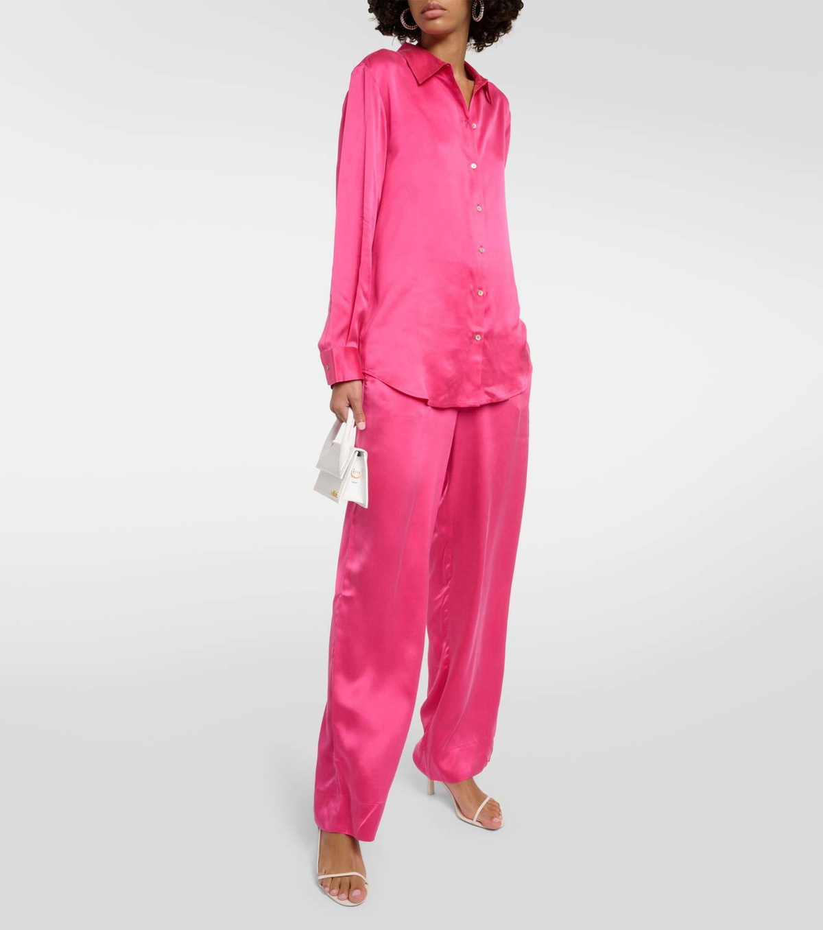 Asceno London silk charmeuse pajama shirt
