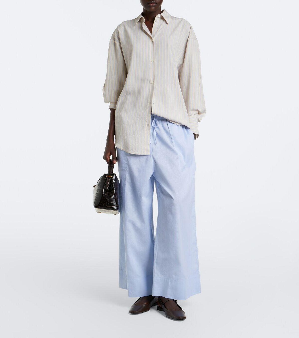 Toteme Striped oversized poplin shirt