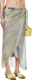 Serapis Green Draped Tarp Malong Maxi Skirt