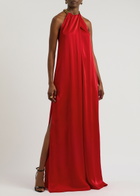 Stella Mccartney Chain-embellished Satin Gown Red