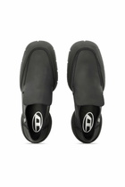 Diesel D-Mathieu-Brushed leather loafer with rubber sole - Moccasins and Mules Mens in Black