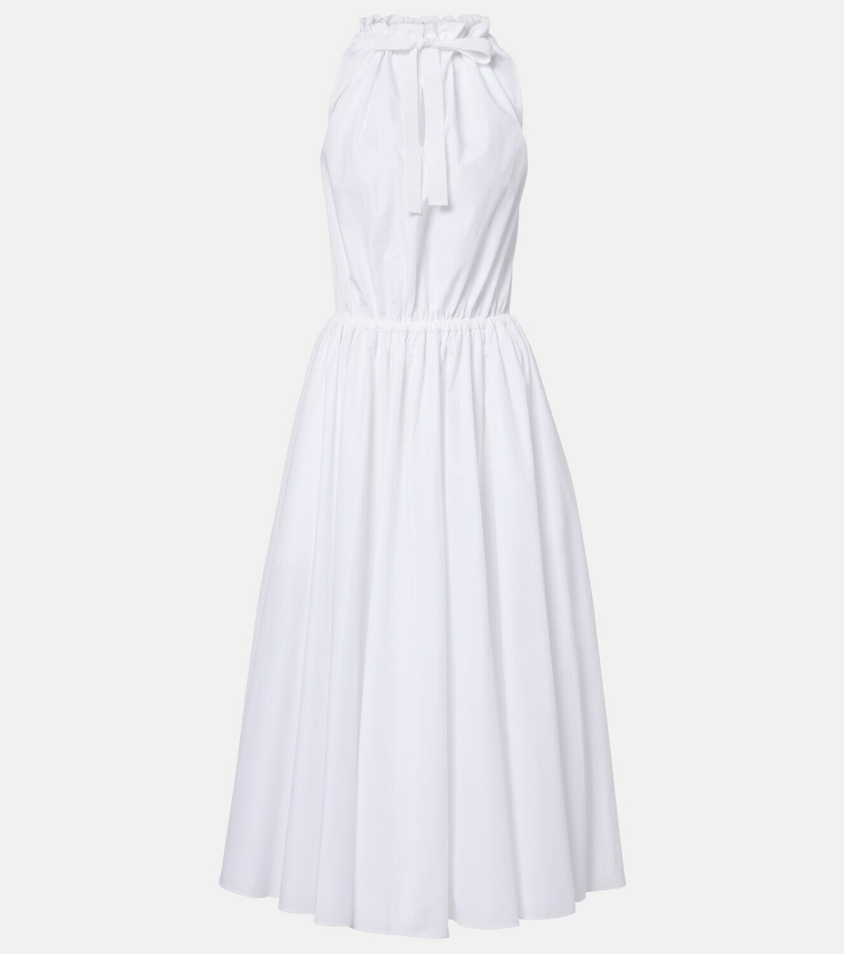 Patou Gathered cotton midi dress