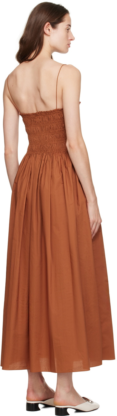 Matteau Orange Shirred Maxi Dress