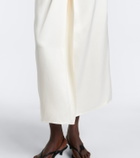 Róhe Gathered satin midi skirt