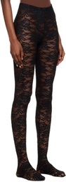 We11done Black Flower Tights