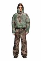 Diesel Puffy hooded jacket in camo nylon - Winter Jackets - Unisex - Multicolor