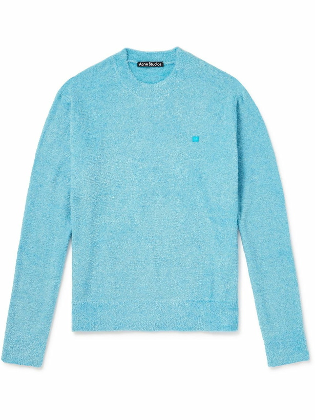 Photo: Acne Studios - Kedgar Logo-Appliquéd Knitted Sweater - Blue