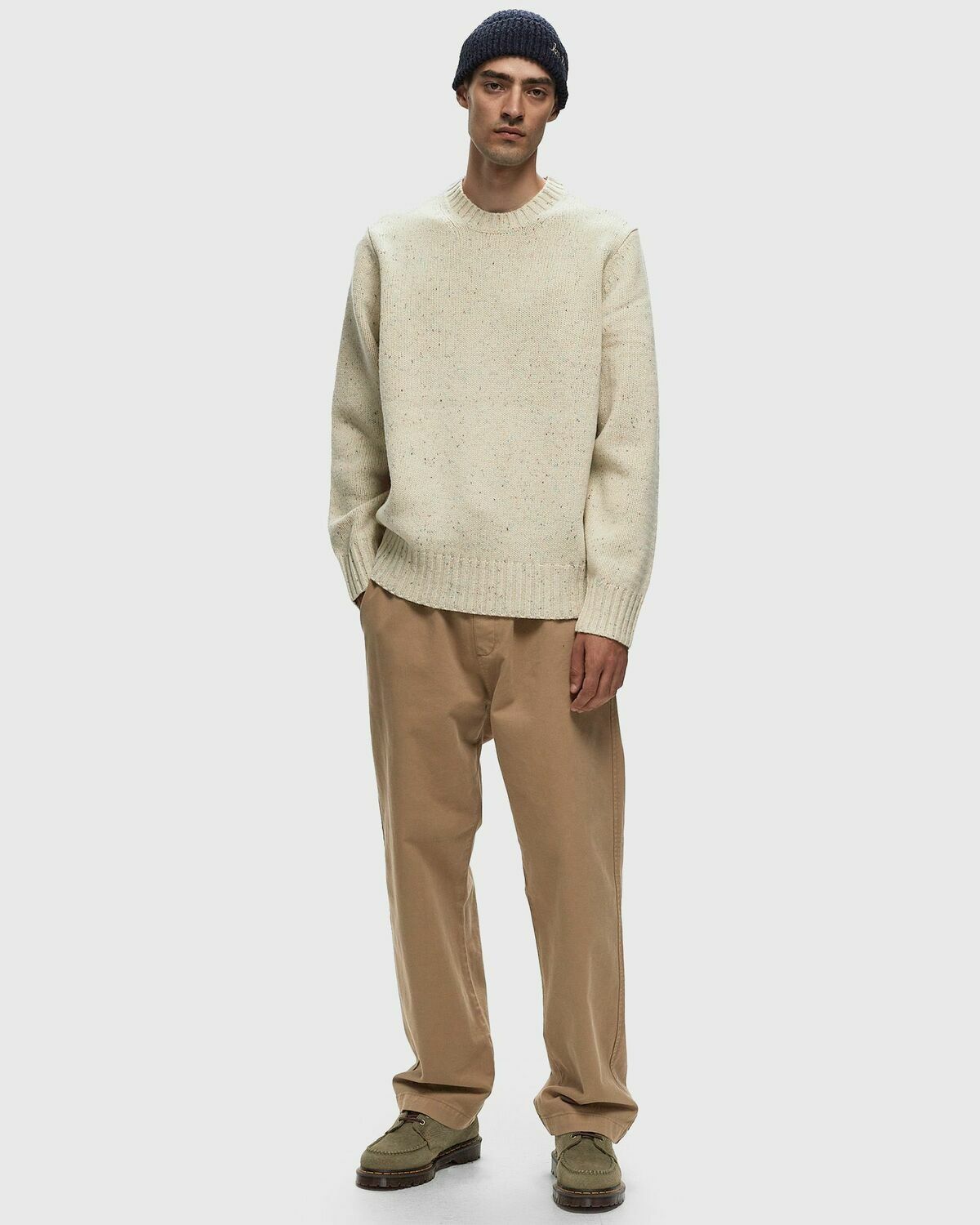 Les Deux Gary Fleck Wool Roundneck Beige Pullovers