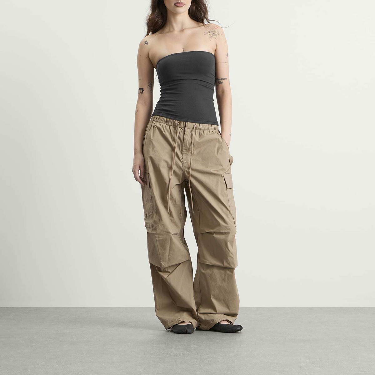 SKIMS Women's Cotton Jersey Tube Top in Soot