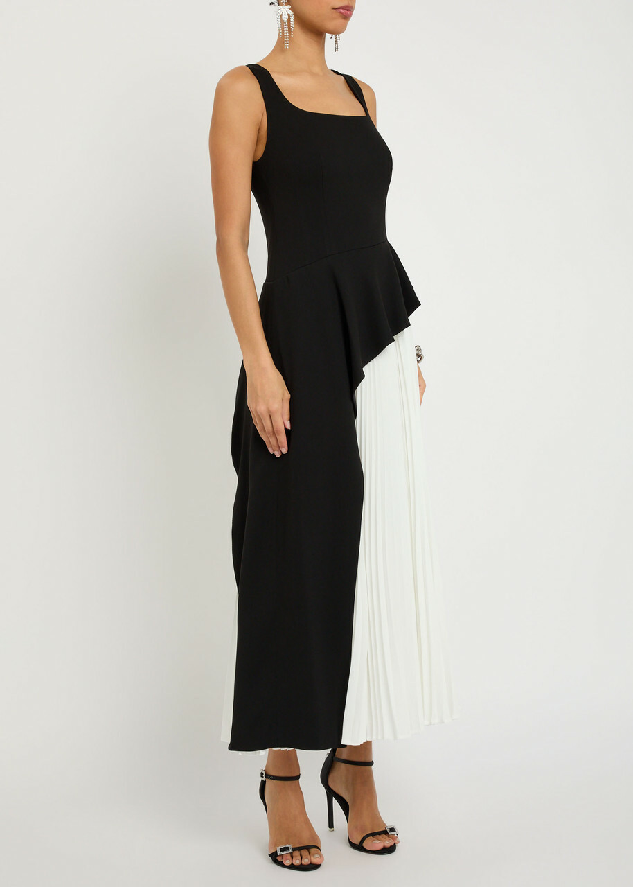 Simkhai Zayla Colour-blocked Crepe Maxi Dress Black