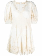 ZIMMERMANN - Embroidered Linen Mini Dress