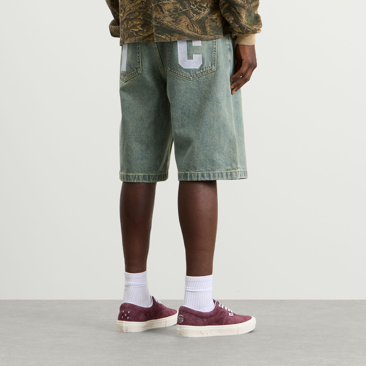 ICECREAM Men's Running Dog Denim Shorts in Vintage Wash