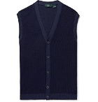 Incotex - Slim-Fit Waffle-Knit Sweater Vest - Men - Navy