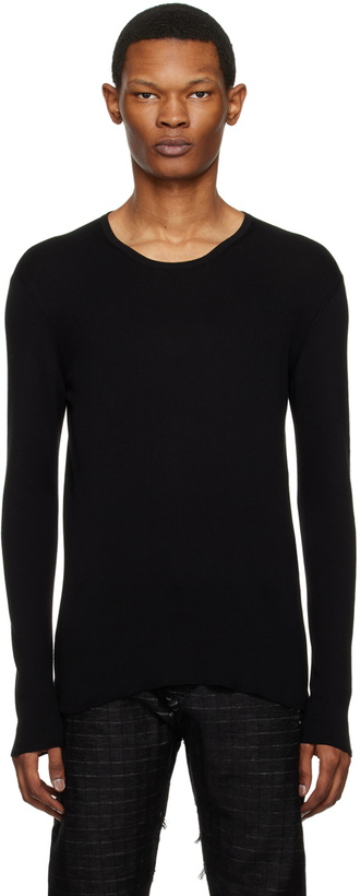 Photo: Label Under Construction Black Ribbed Sweater