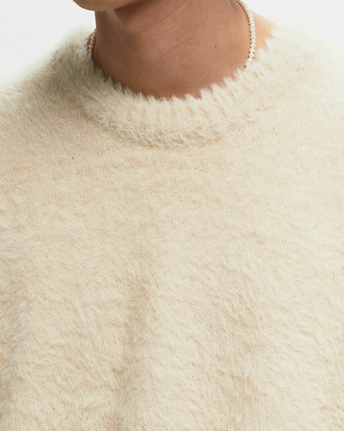 Reternity Essential Furry Knit Sweater Beige Pullovers